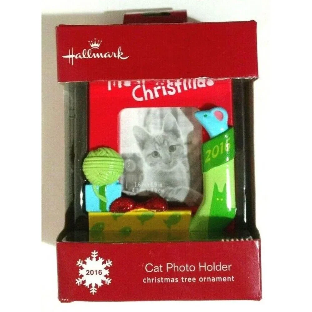 Hallmark Meowy Christmas Cat Photo Holder‎ Ornament